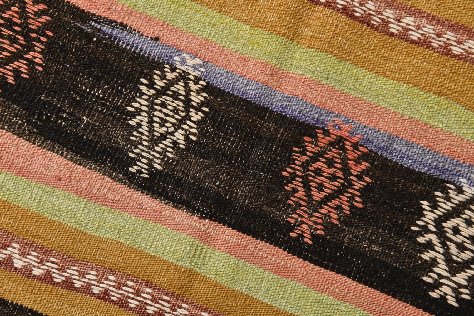 Kilim 172x281 cm, beżowy, zielony, wełna, Turcja, lata 70. - 212138