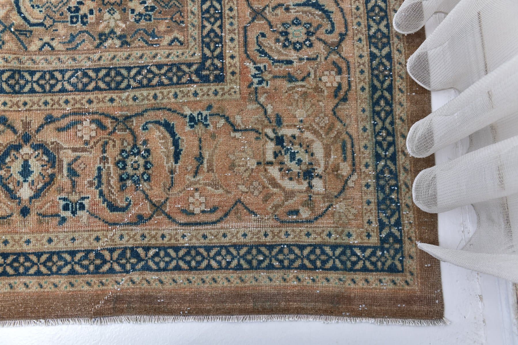 Dywan 413x320 cm, beżowy, wełna, Turcja, lata 60. - 212650