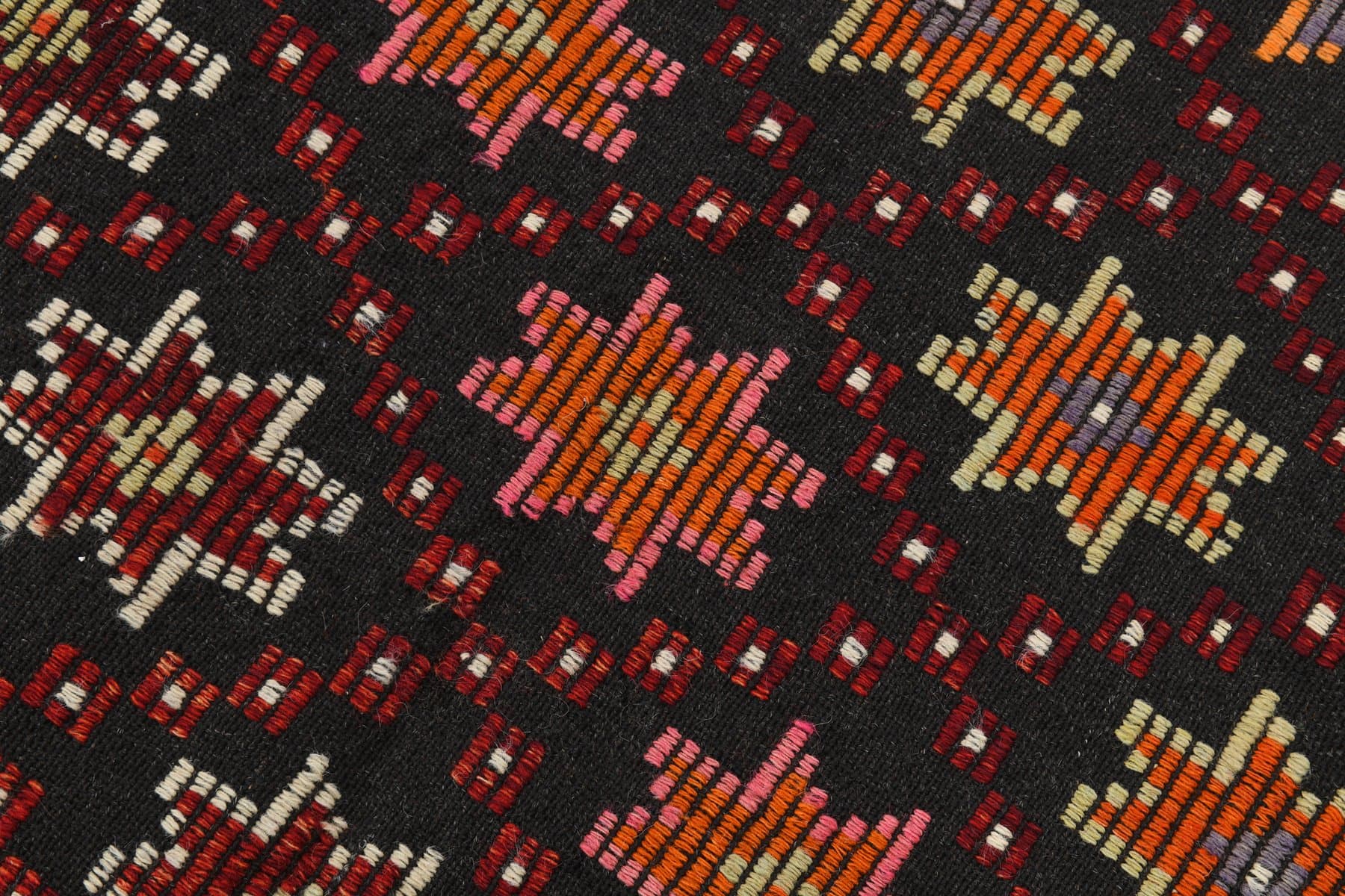 Kilim 184x286 cm, brązowy, czerwony, wełna, Turcja, lata 60. - 212607