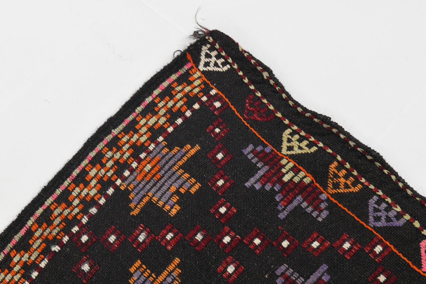 Kilim 184x286 cm, brązowy, czerwony, wełna, Turcja, lata 60. - 212608