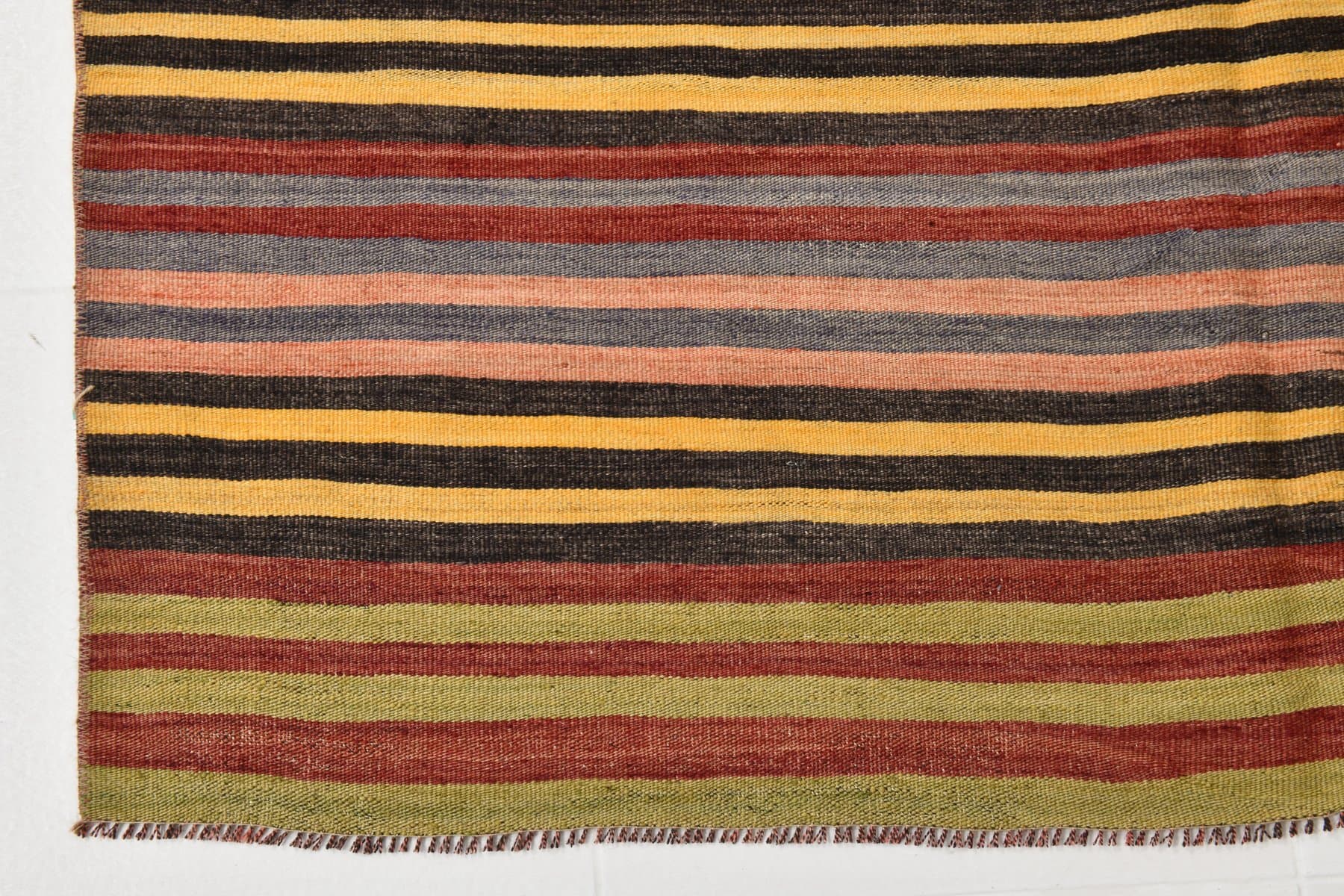 Kilim 150x248 cm, brązowy, wełna, Turcja, lata 70. - 212785