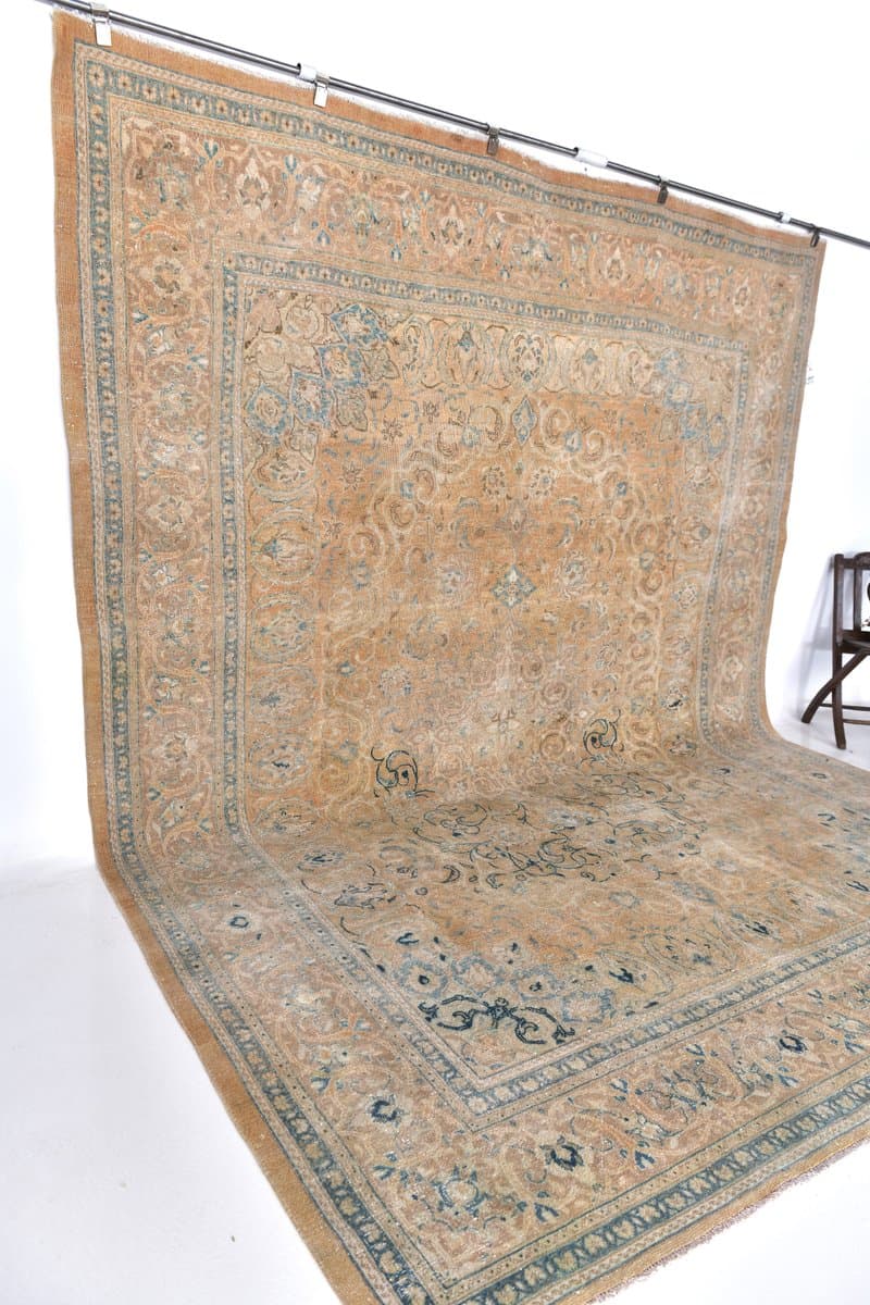 Dywan 382x303 cm, brązowy, wełna, lata 70. - 212748