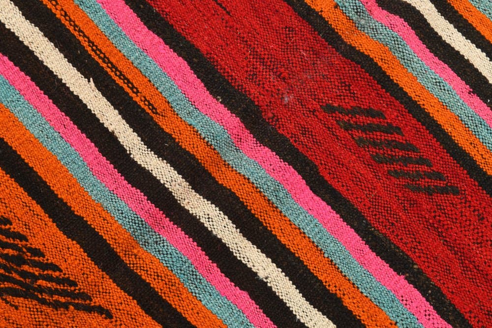 Kilim 179x283 cm, czerwony, różowy, wełna, lata 70. - 212709