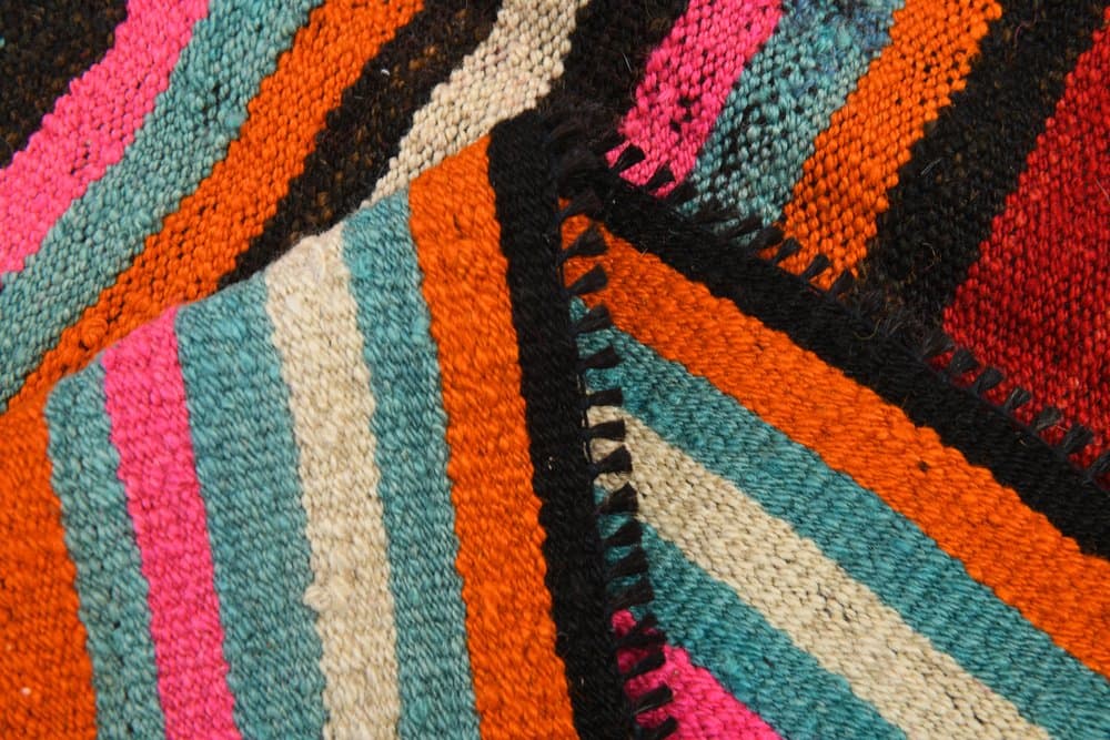 Kilim 179x283 cm, czerwony, różowy, wełna, lata 70. - 212704