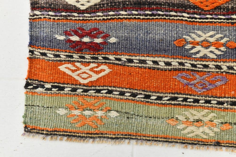 Chodnik 287x61 cm, brązowy, wełna, lata 70. - 212699