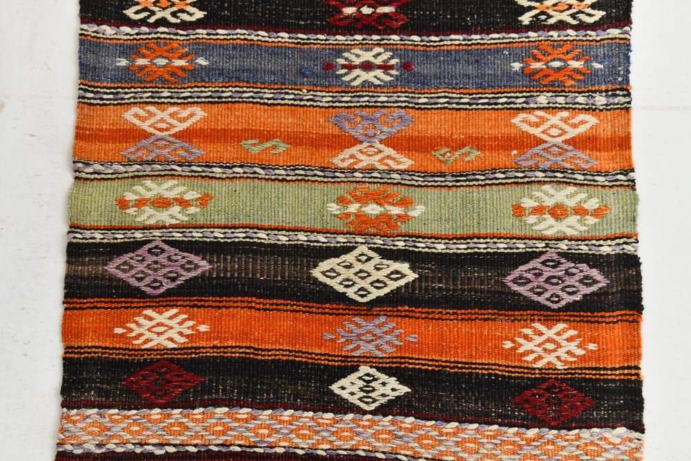 Chodnik 287x61 cm, brązowy, wełna, lata 70. - 212696