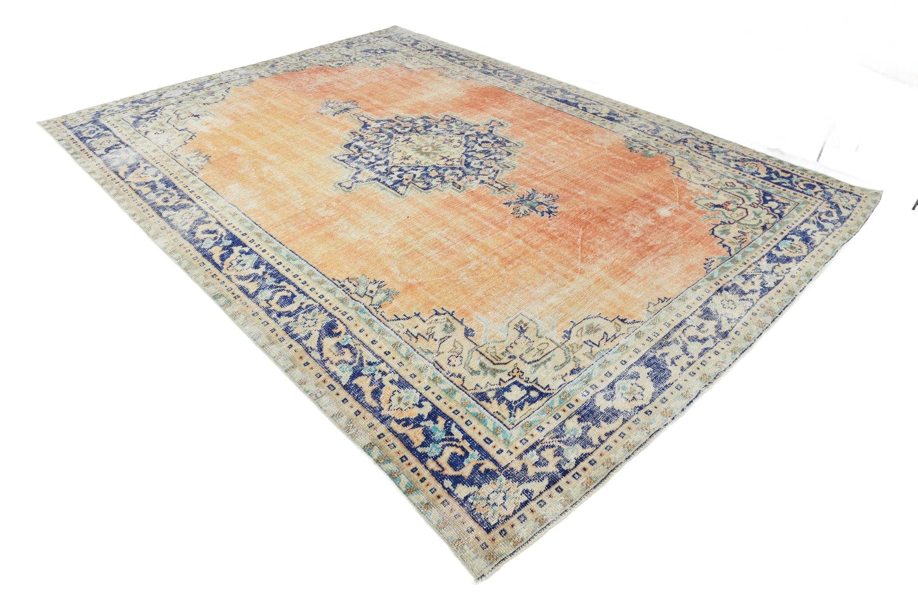 Dywan 352x257 cm, pomarańczowy, wełna, lata 70.