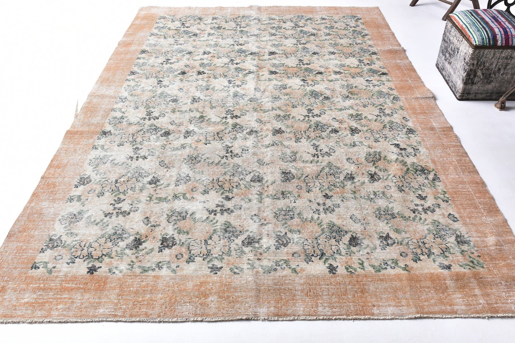 Dywan 301x207 cm, beżowy, wełna, lata 60. - 212967