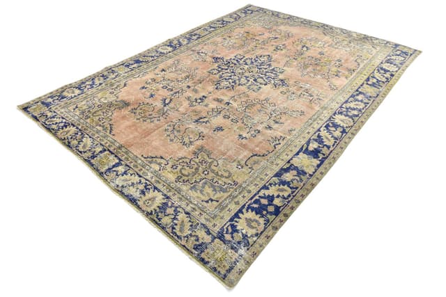 Rug 373x234 cm, Blue, Beige, Wool, 1970s - DIMENSION