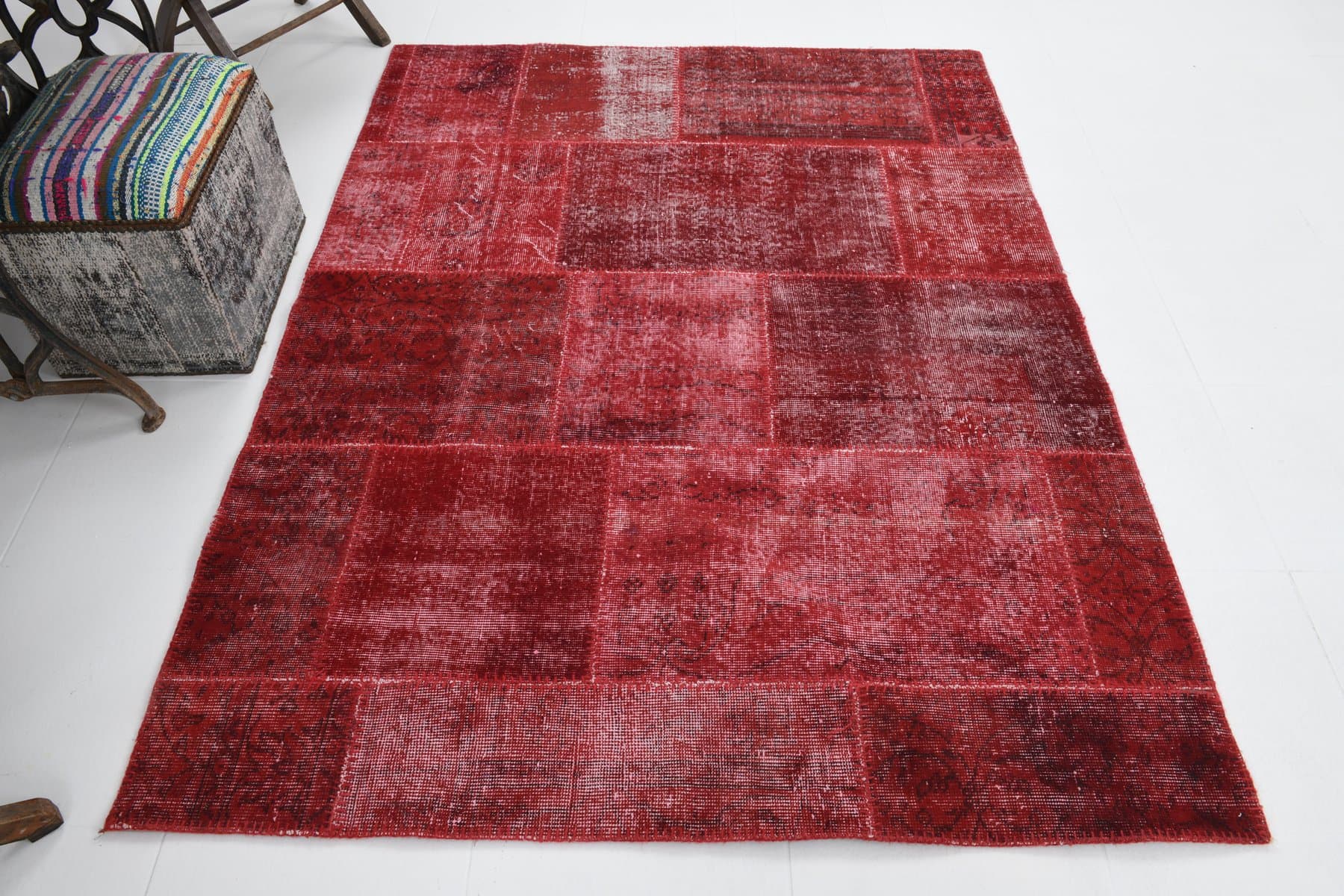 Rug 151x200 cm, red, wool, 1970s - 212874