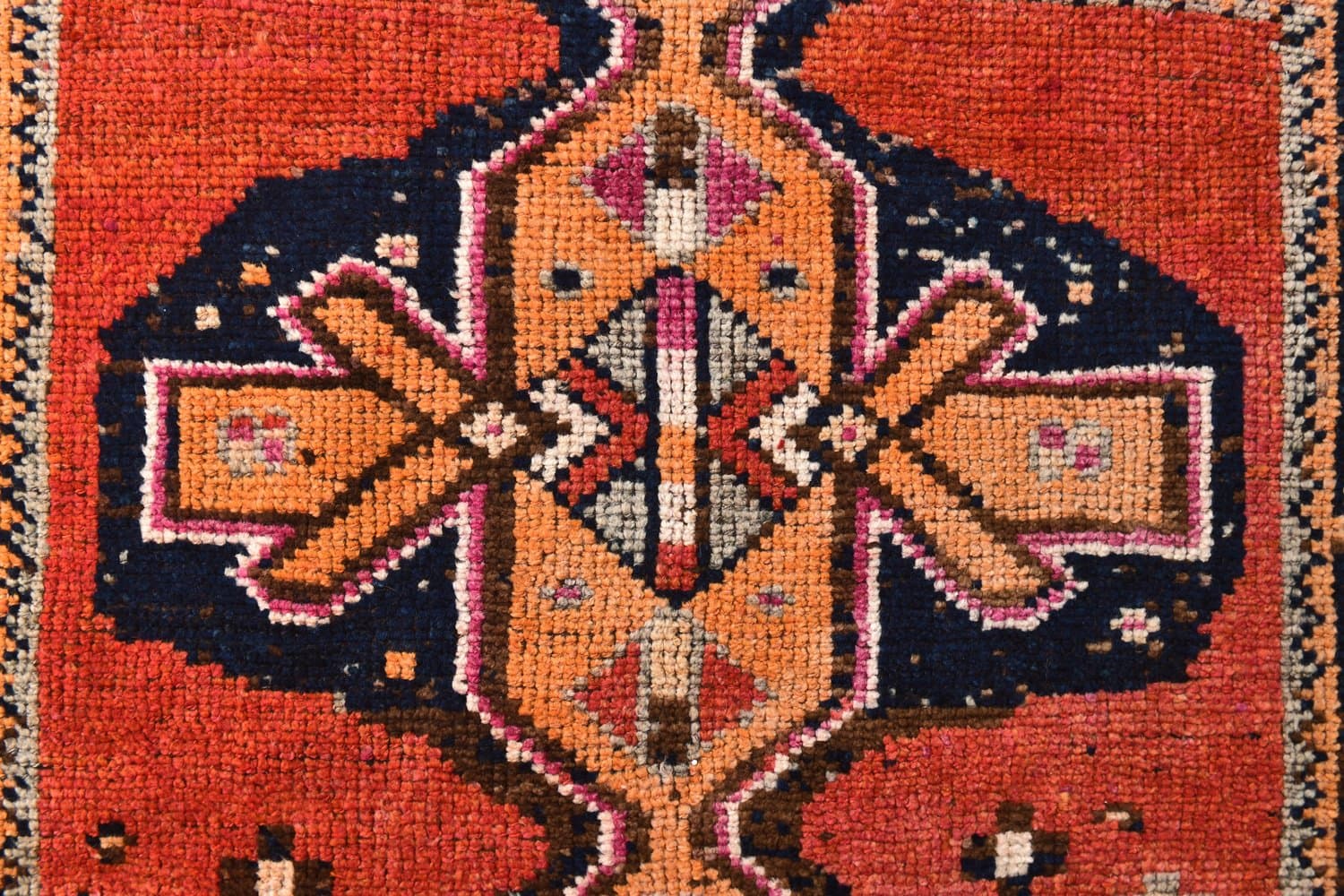 Runner 332x103 cm, red, brown, wool, 1970s - 212852