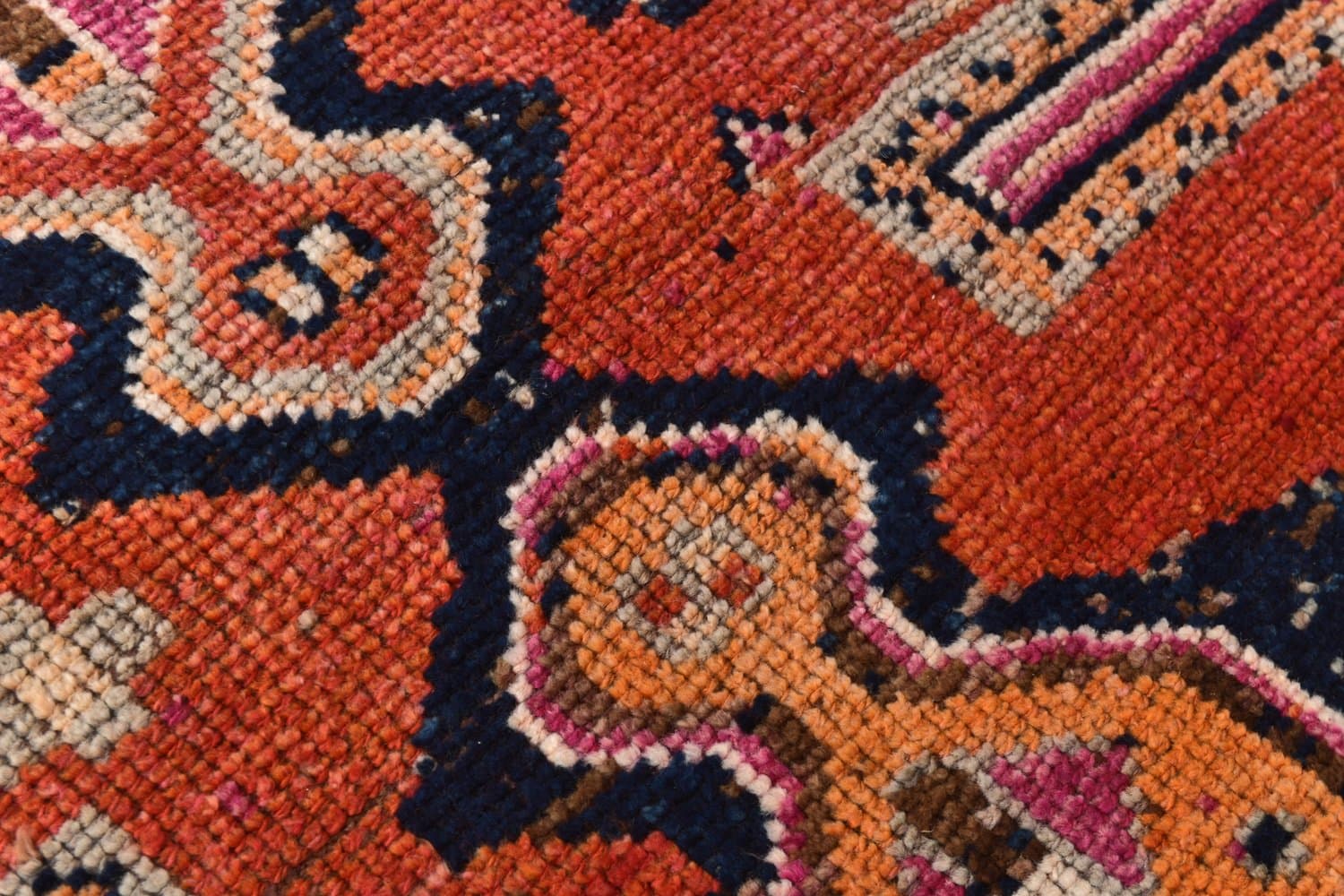 Runner 332x103 cm, red, brown, wool, 1970s - 212853