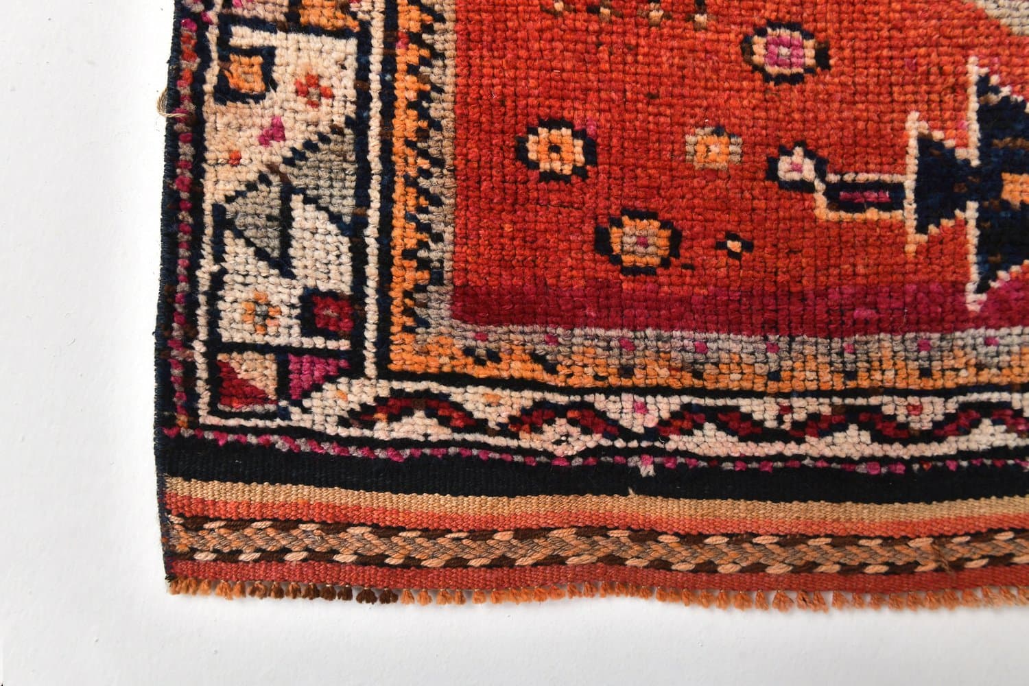 Runner 332x103 cm, red, brown, wool, 1970s - 212854