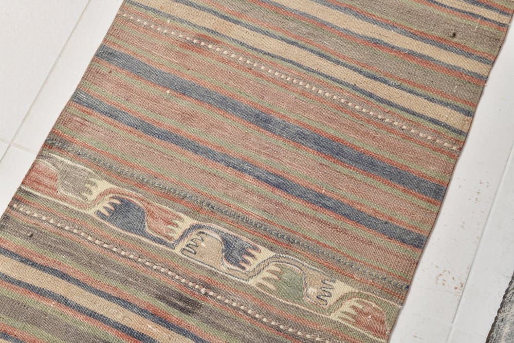 Runner 67x360 cm, beige, wool, 1970s - 213017