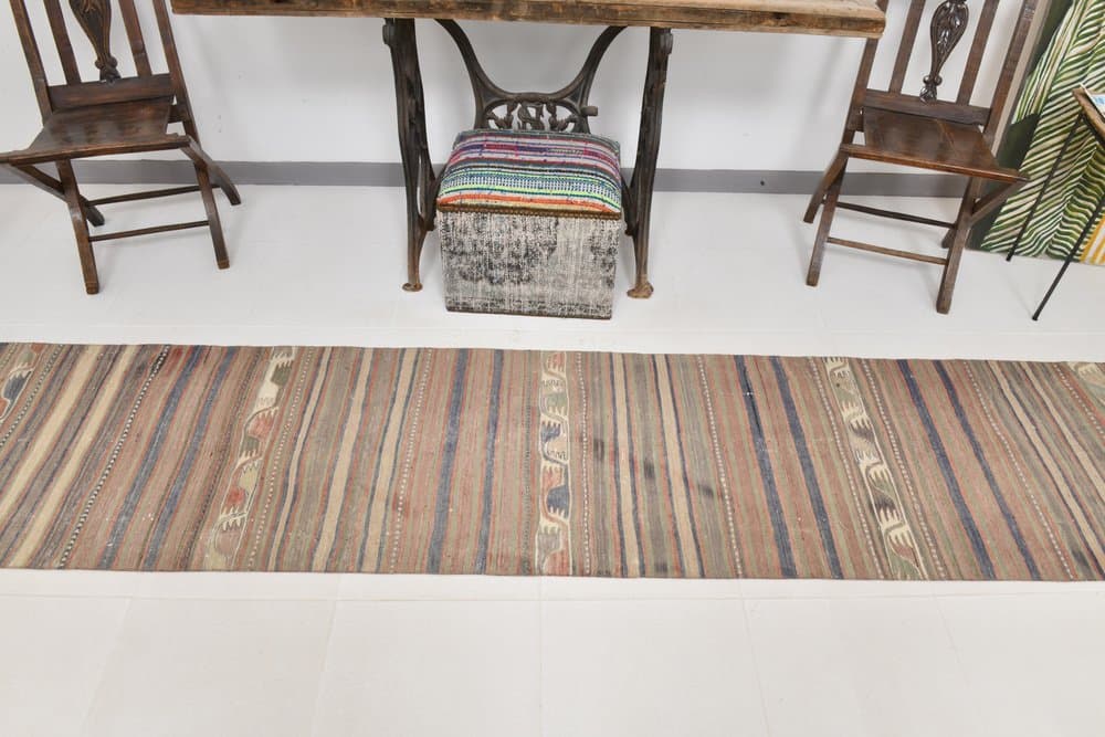 Runner 67x360 cm, beige, wool, 1970s - 213016