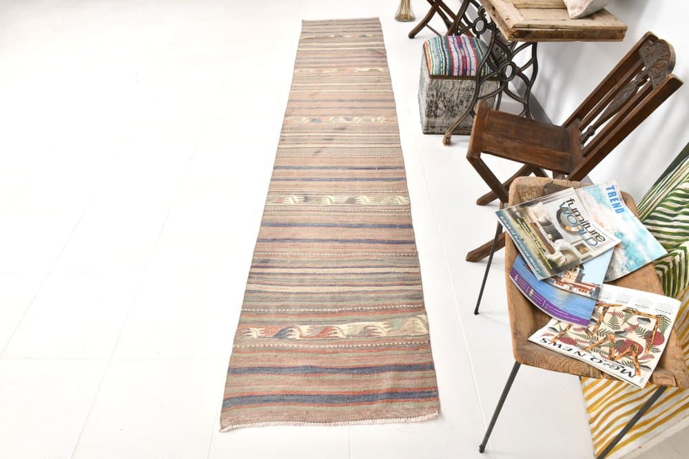 Runner 67x360 cm, beige, wool, 1970s - 213015