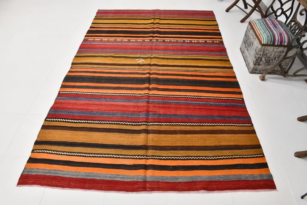 Kilim 174x272 cm, Red, Brown, Wool, 1970s - 213003