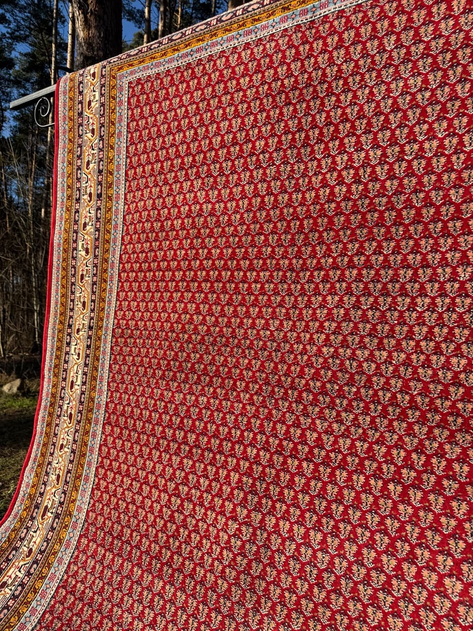 Dywan perski Indo Mir, czerwony, wełna, Indie - 213030