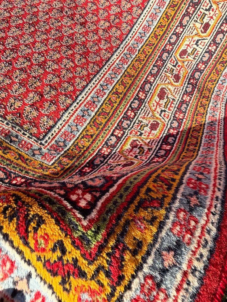 Dywan perski Indo Mir, czerwony, wełna, Indie - 213028