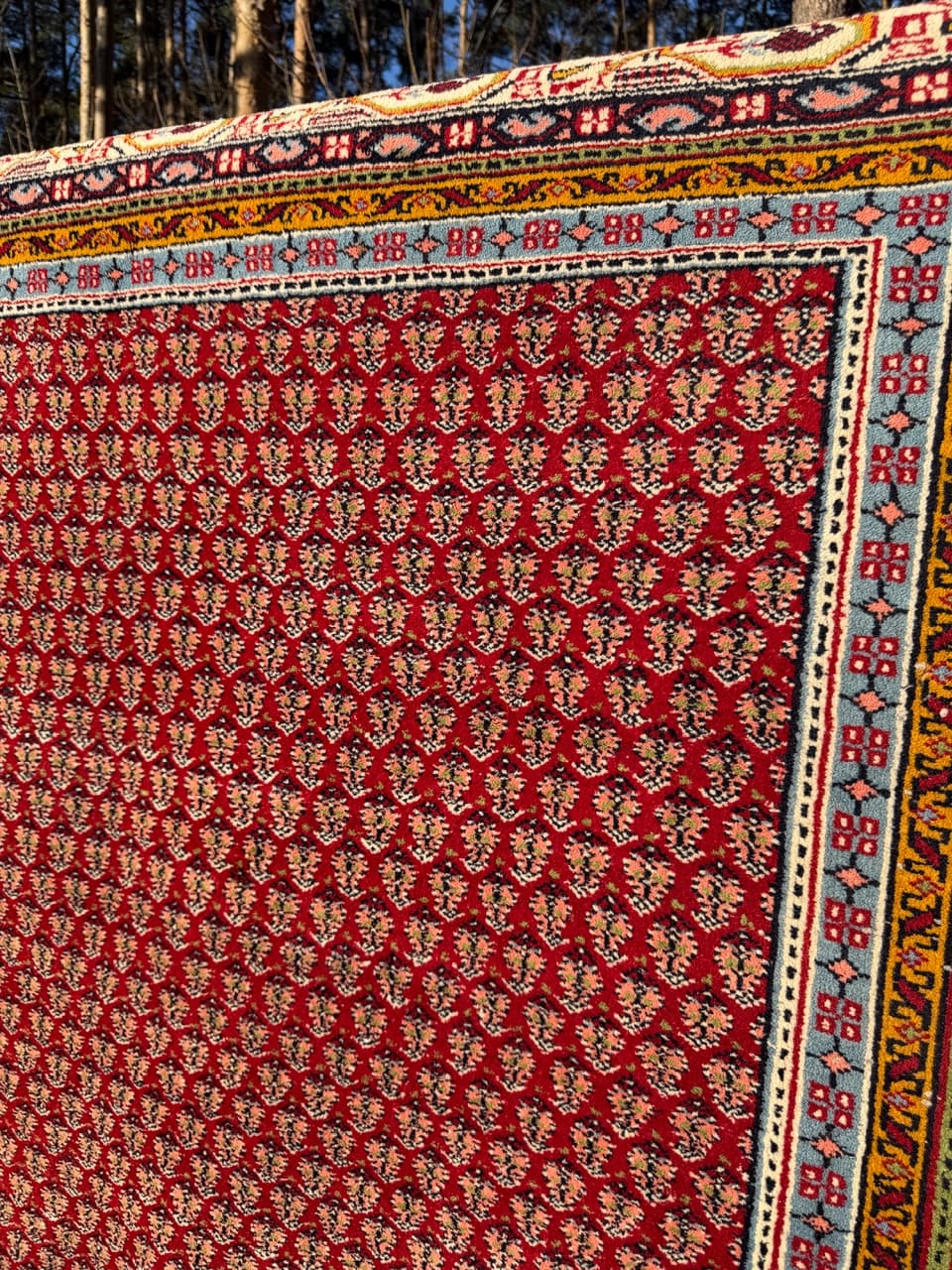 Dywan perski Indo Mir, czerwony, wełna, Indie - 213037