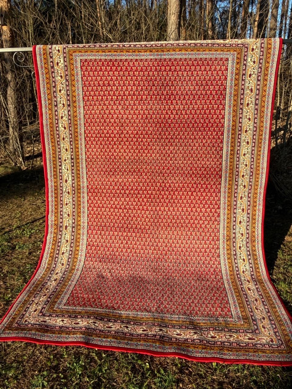 Dywan perski Indo Mir, czerwony, wełna, Indie - 213024