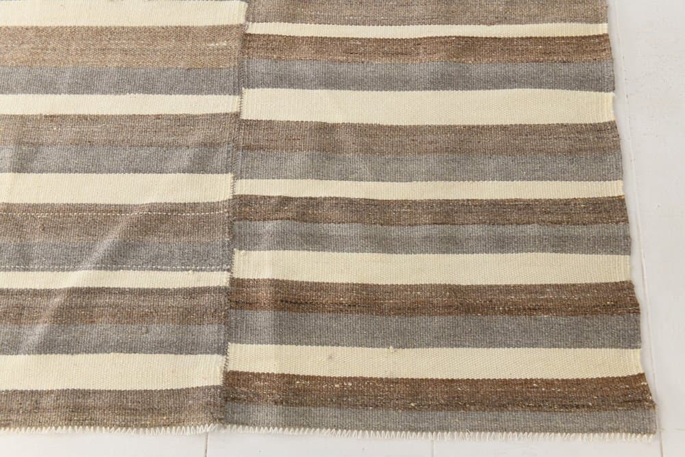 Kilim 306x385 cm, beżowy, wełna, lata 70. - 213226