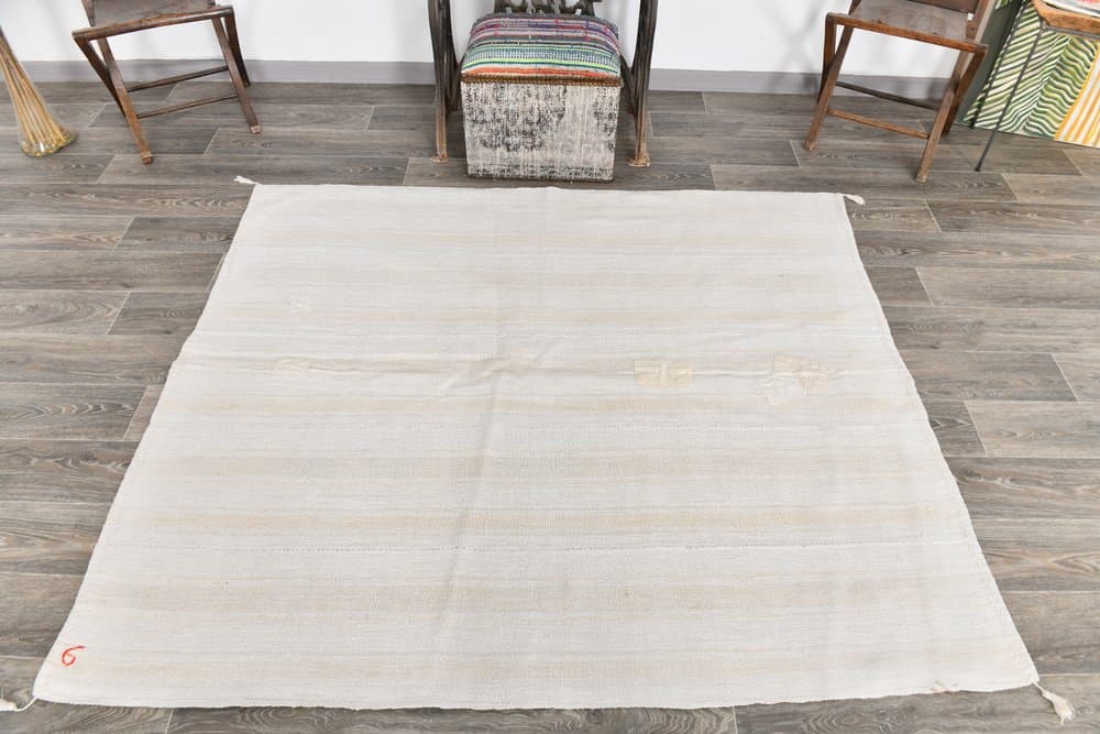 Rug 156x187 cm, beige, hemp, 1970s - 213289