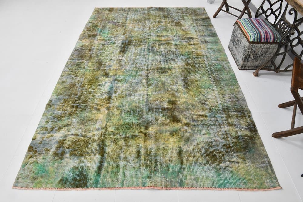 Rug 185x295 cm, green, wool, 1960s - 213262