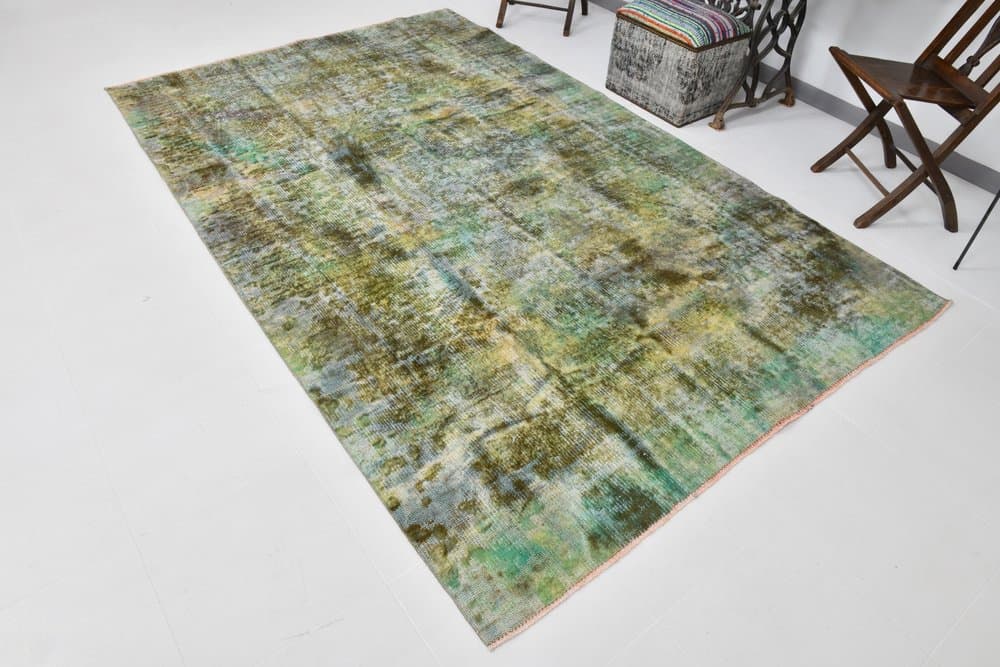 Rug 185x295 cm, green, wool, 1960s - 213259