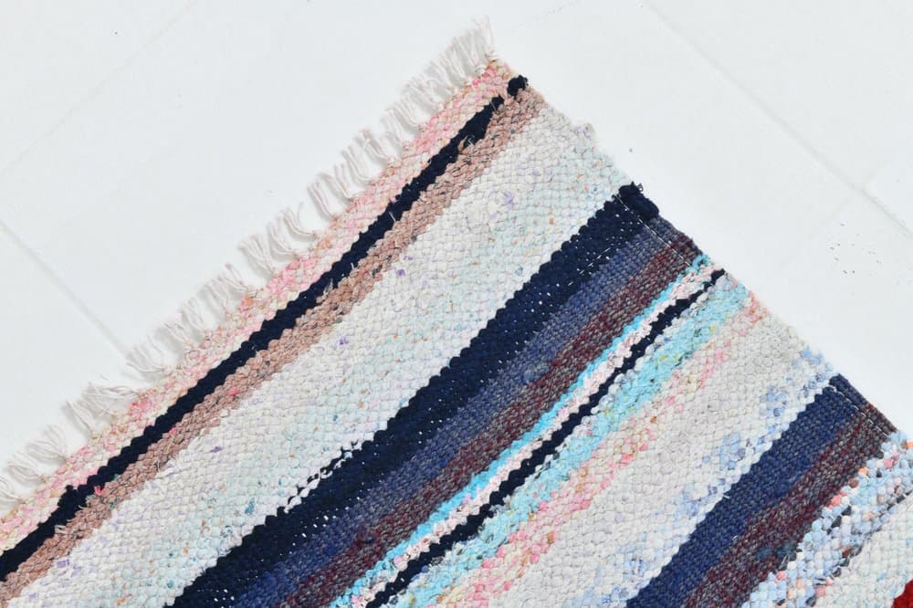 Chodnik 235x71 cm, biały, wełna, lata 70. - 213244