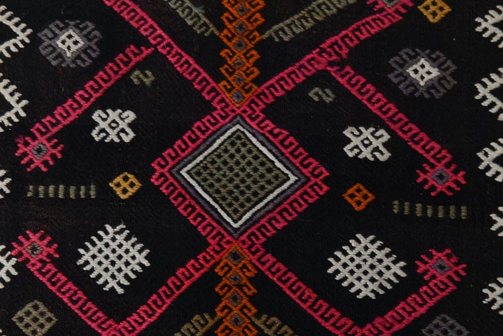 Chodnik 245x54 cm, czerwony, różowy, wełna, lata 70. - 213560