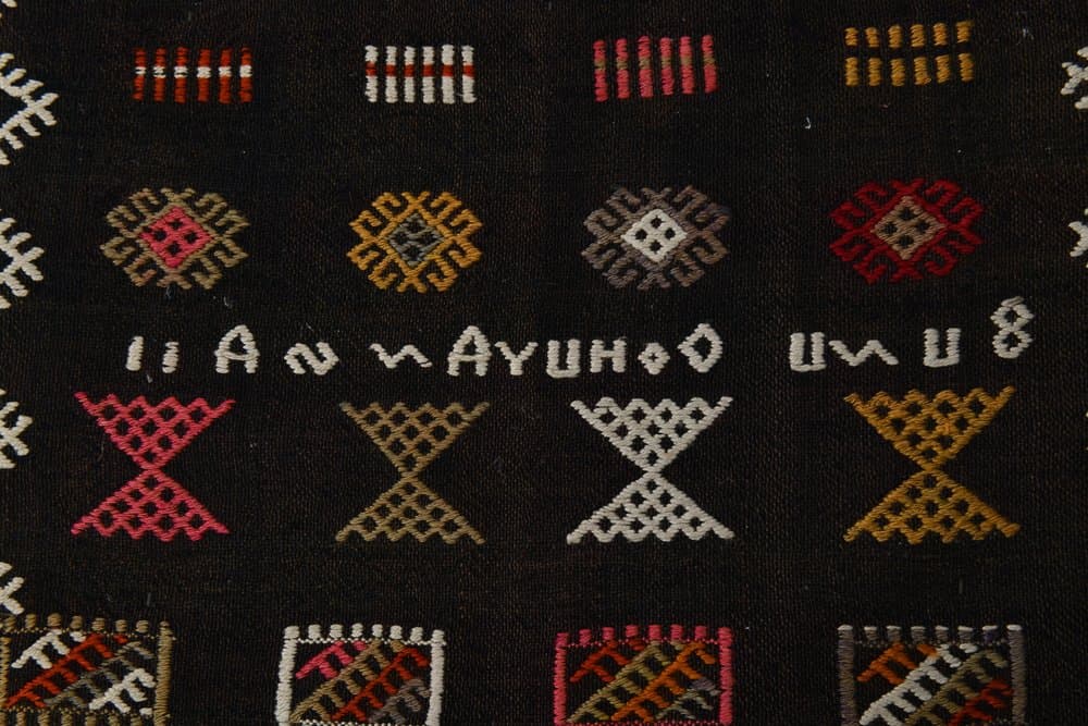 Chodnik 245x54 cm, czerwony, różowy, wełna, lata 70. - 213563