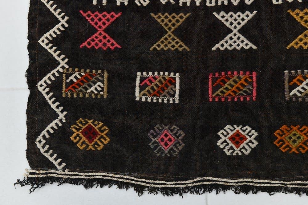 Chodnik 245x54 cm, czerwony, różowy, wełna, lata 70. - 213561