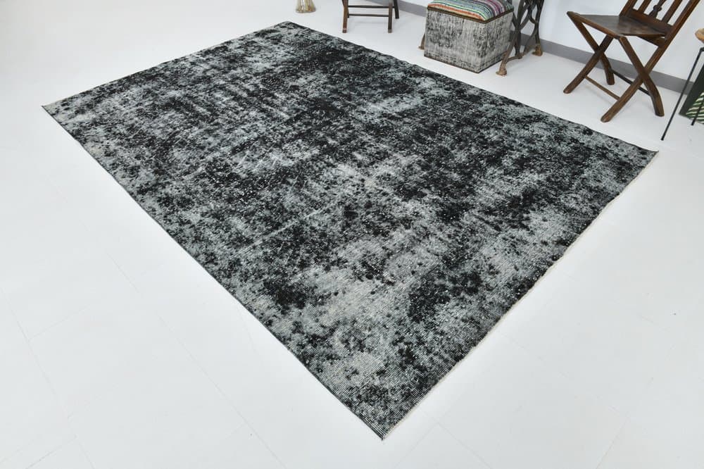 Rug 205x308 cm, black, grey, wool, 1960s - 213500