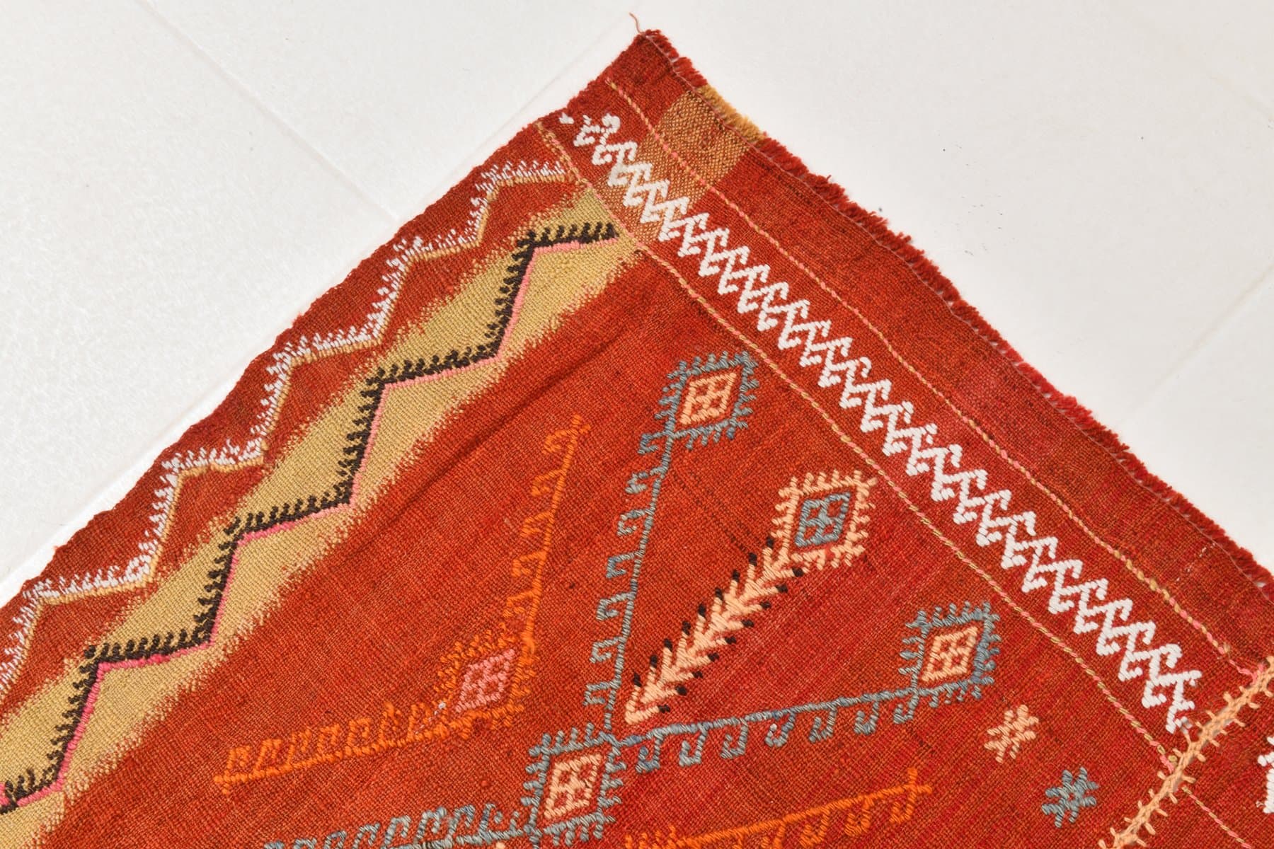 Rug 158x340 cm, Red, Wool, 1970s - 213496