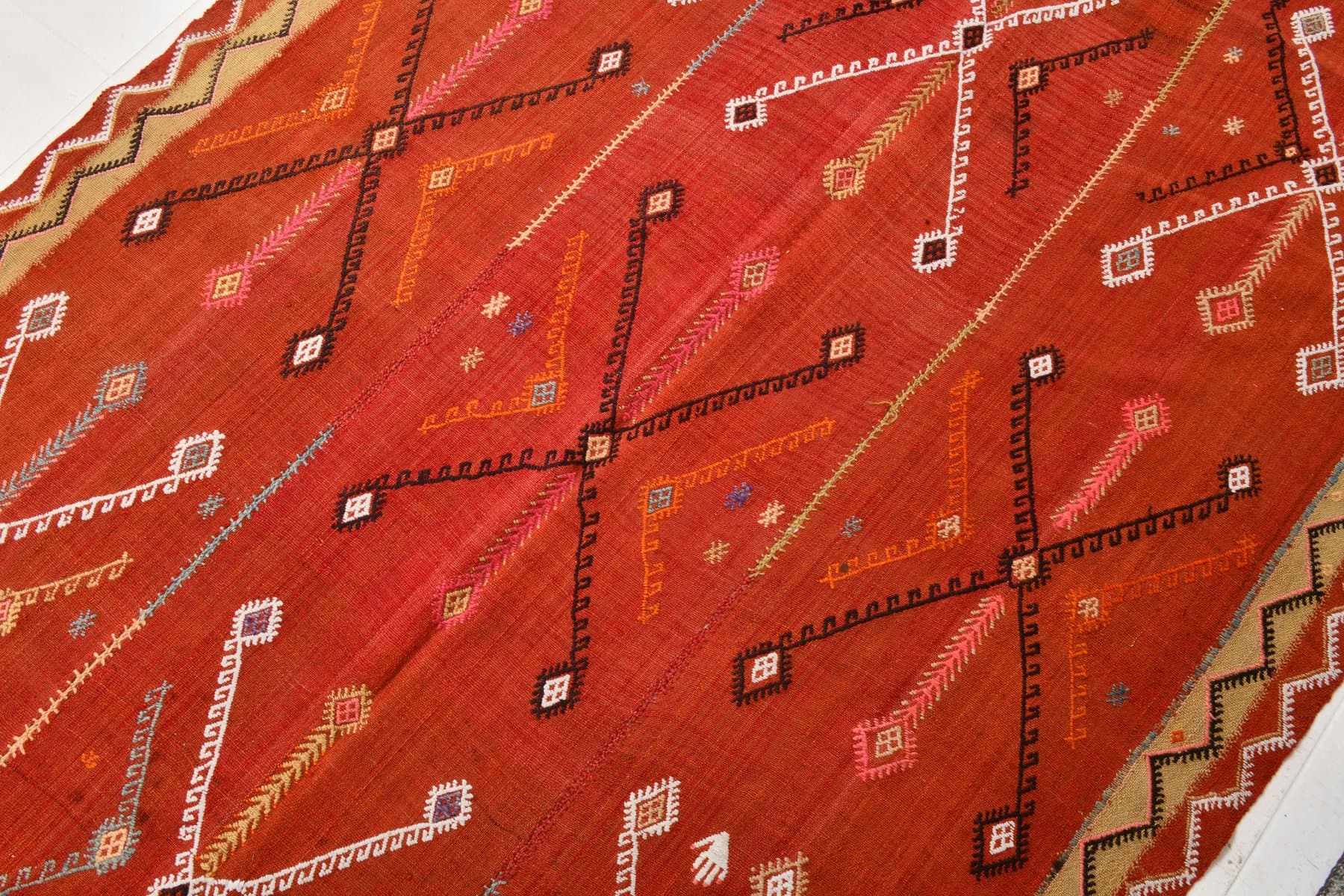 Rug 158x340 cm, Red, Wool, 1970s - 213493