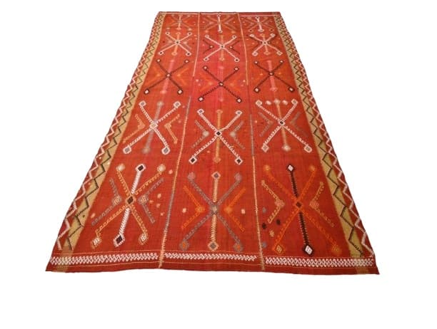 Rug 158x340 cm, Red, Wool, 1970s