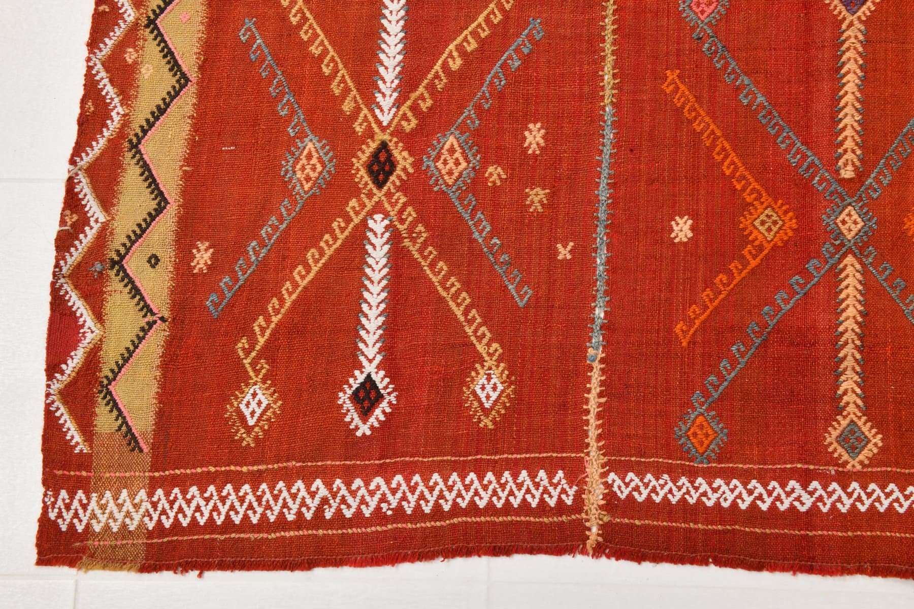 Rug 158x340 cm, Red, Wool, 1970s - 213498