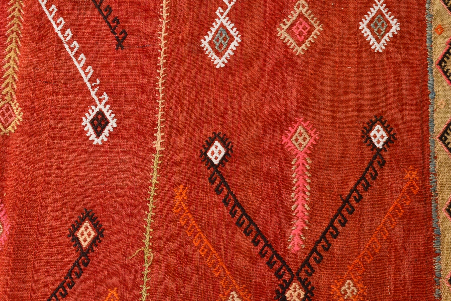 Rug 158x340 cm, Red, Wool, 1970s - 213497