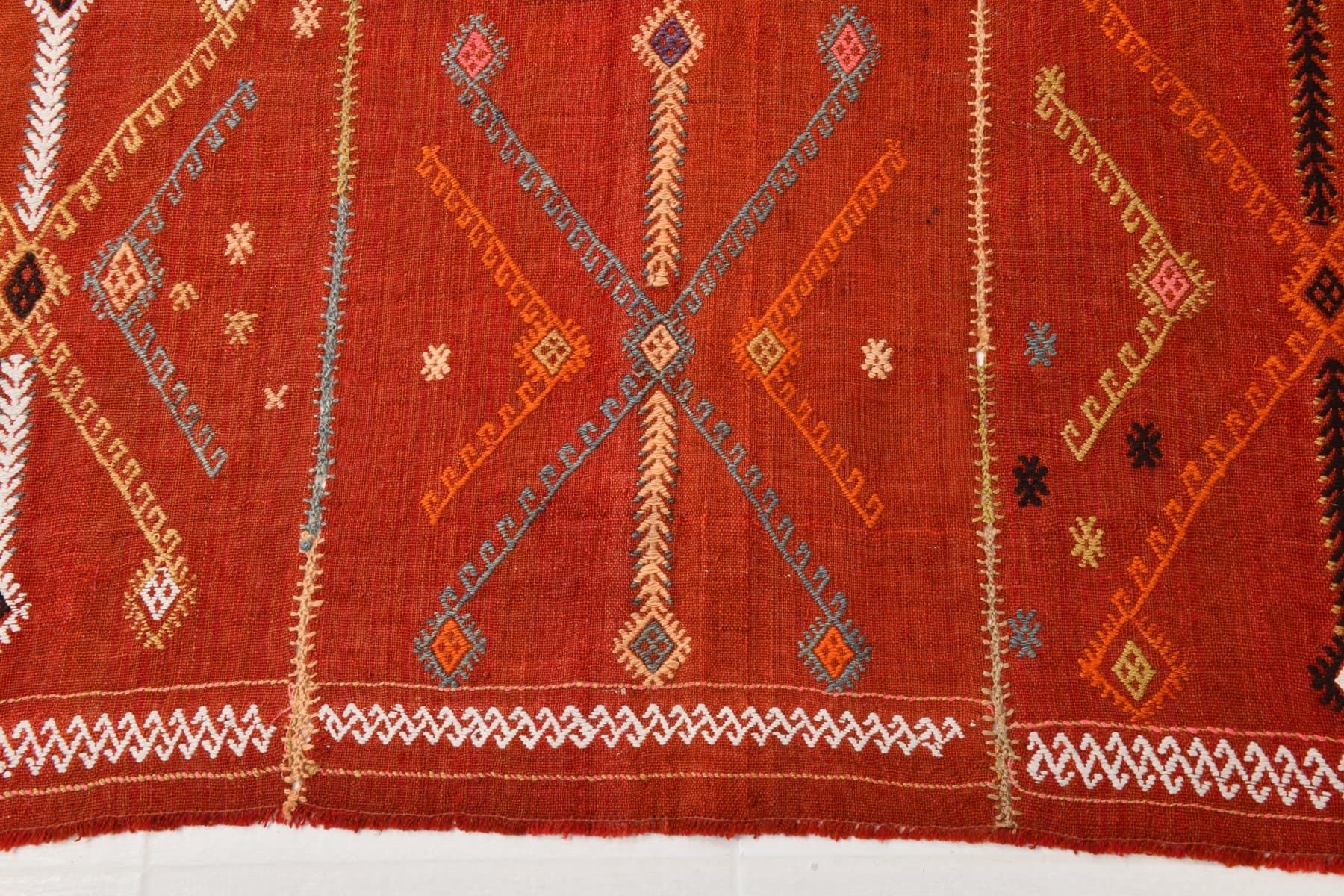 Rug 158x340 cm, Red, Wool, 1970s - 213488