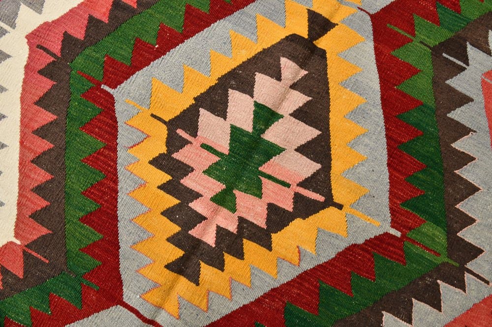 Kilim 232x155 cm, beżowy, wełna, Turcja, lata 60. - 213458