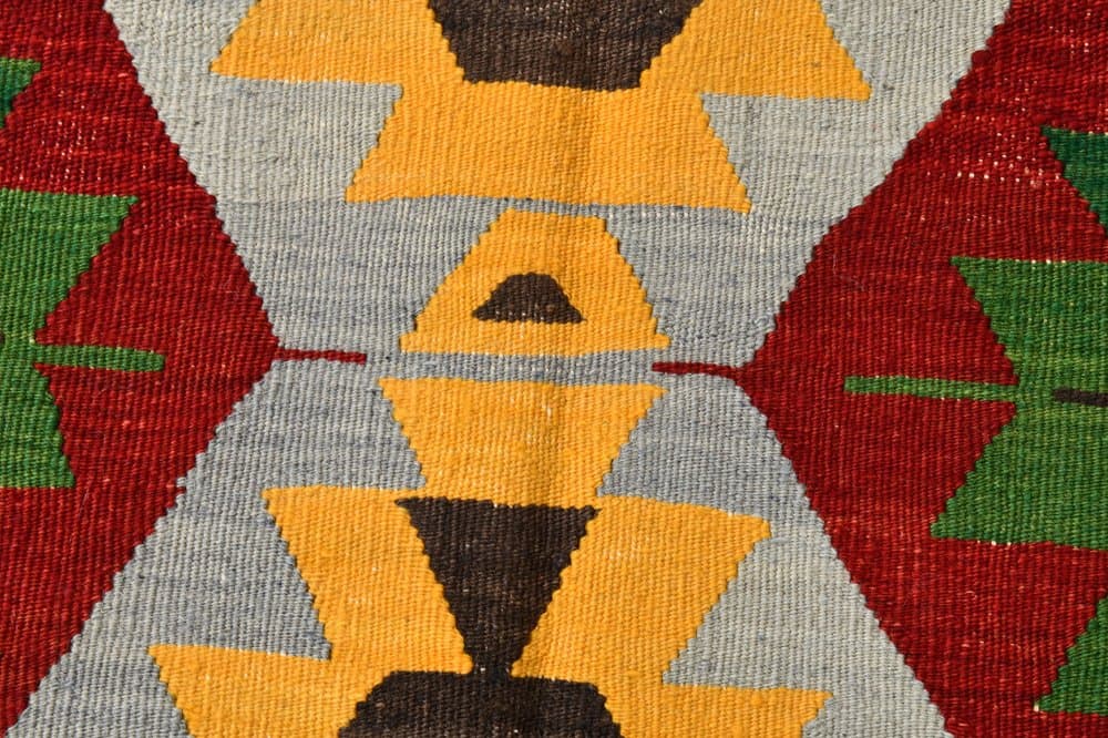 Kilim 232x155 cm, beżowy, wełna, Turcja, lata 60. - 213449