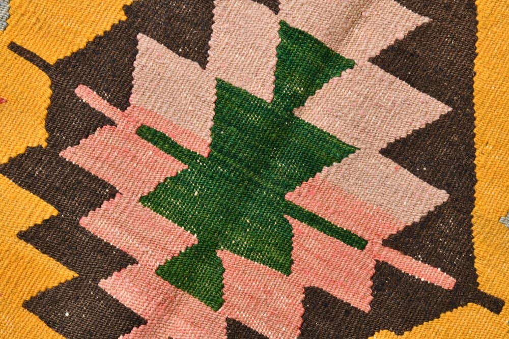 Kilim 232x155 cm, beżowy, wełna, Turcja, lata 60. - 213459