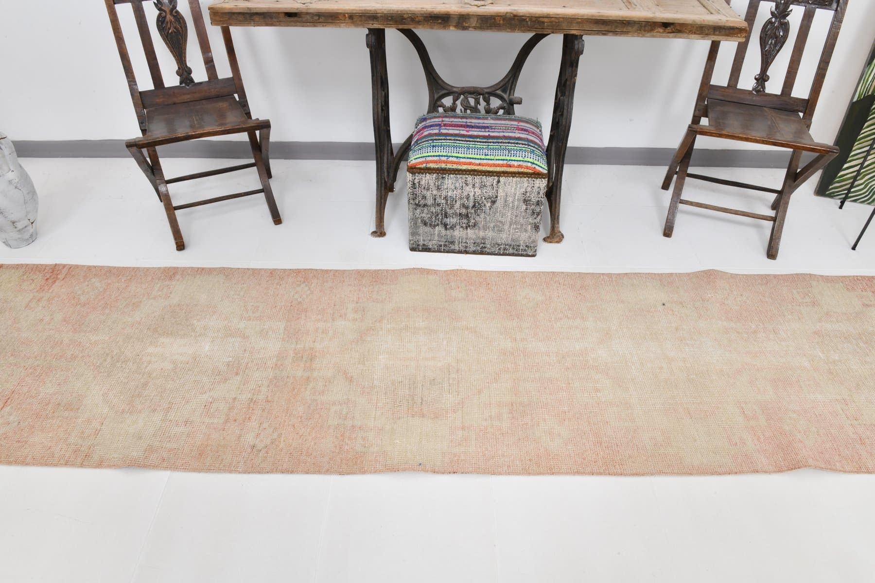 Runner 80x338 cm, beige, wool, 1960s - 213440