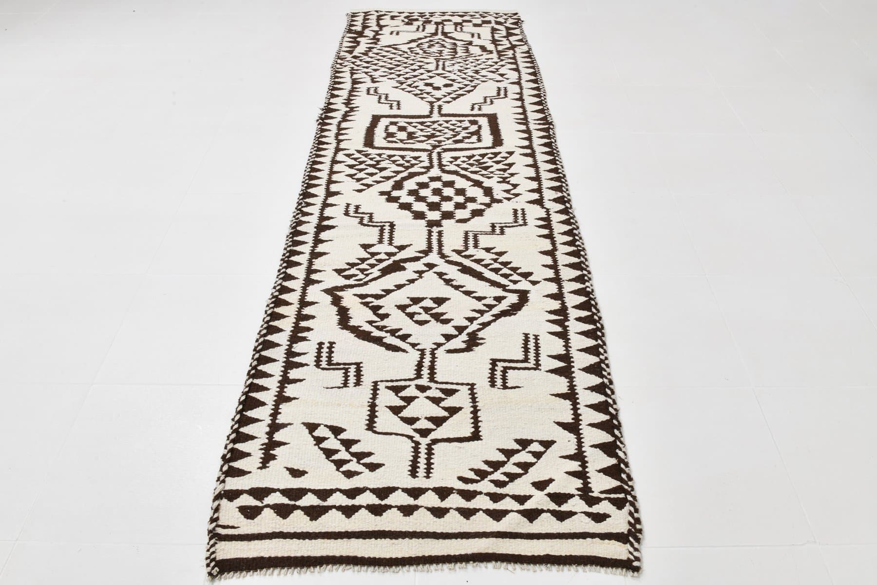 Kilim Runner 292x88 cm, beige, wool, 1970s - 213412