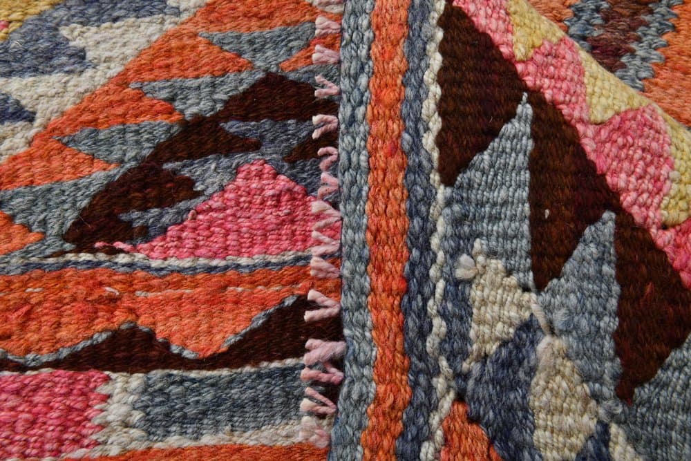 Runner Kilim Rug 303x82 cm, pink, beige, wool, Turkey, 1970s - 213567