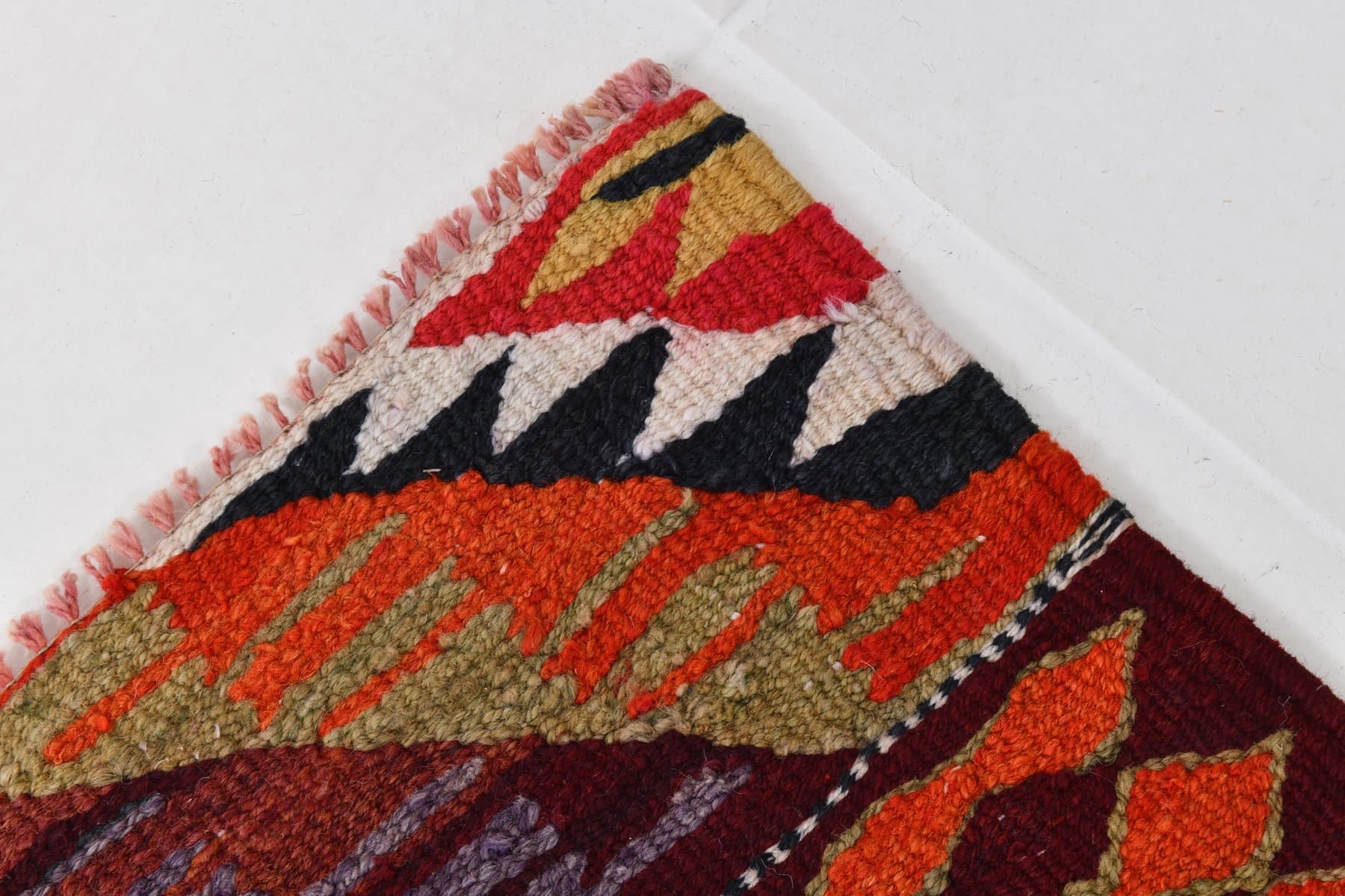 Chodnik kilim 275x96 cm, czerwony, wełna, Turcja, lata 60. - 214108