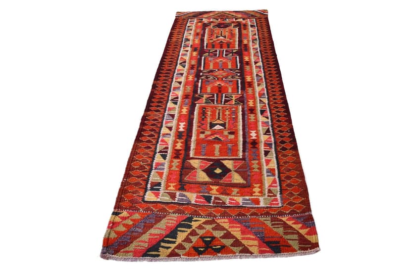 Kilim Runner 275x96 cm, red, wool, Turkey, 1960s