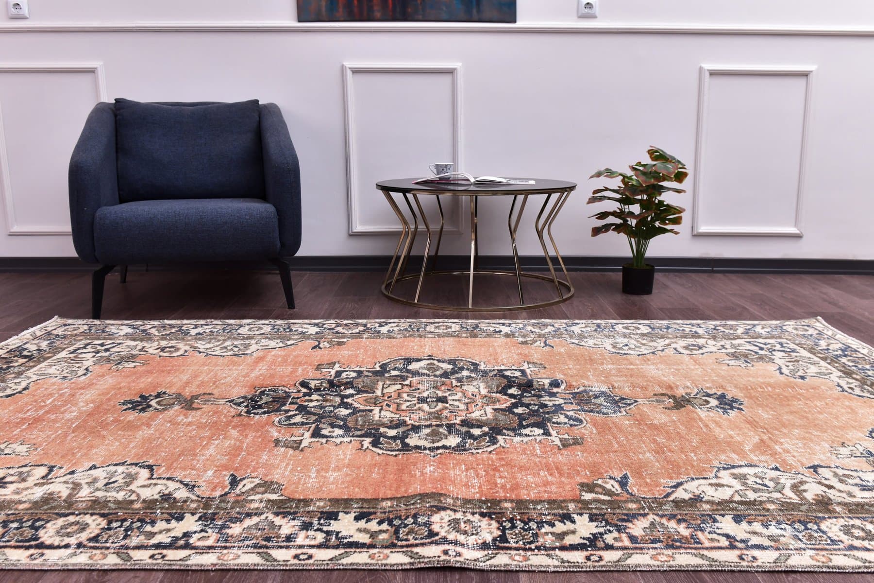 Rug 146x255 cm, red, wool, Turkey, 1970s. - 213986