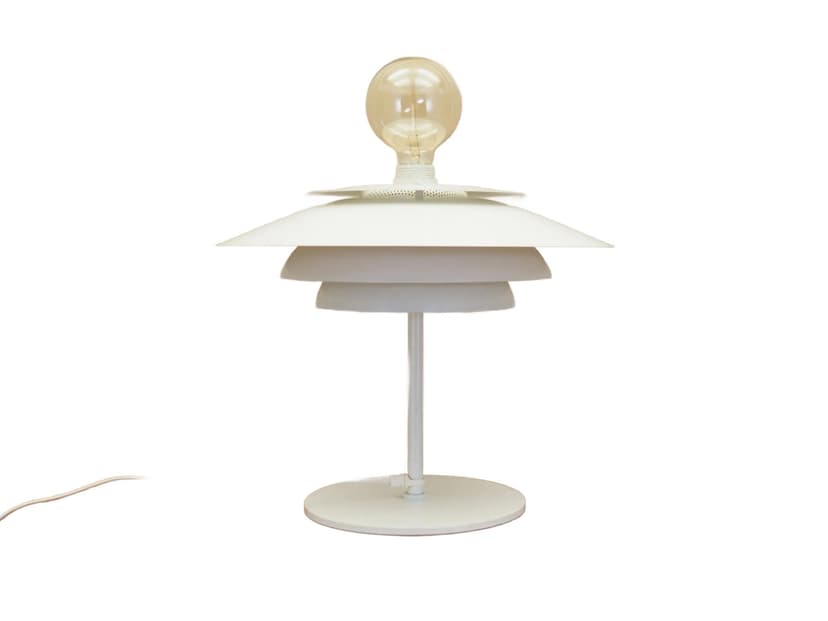 Lampa biurkowa, metal biały, Dania, lata 70.